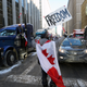 Truckers and supporters protest against mandates and restrictions related to Covid-19 vaccines in Ottawa, Ontario, Canada, on February 5, 2022.